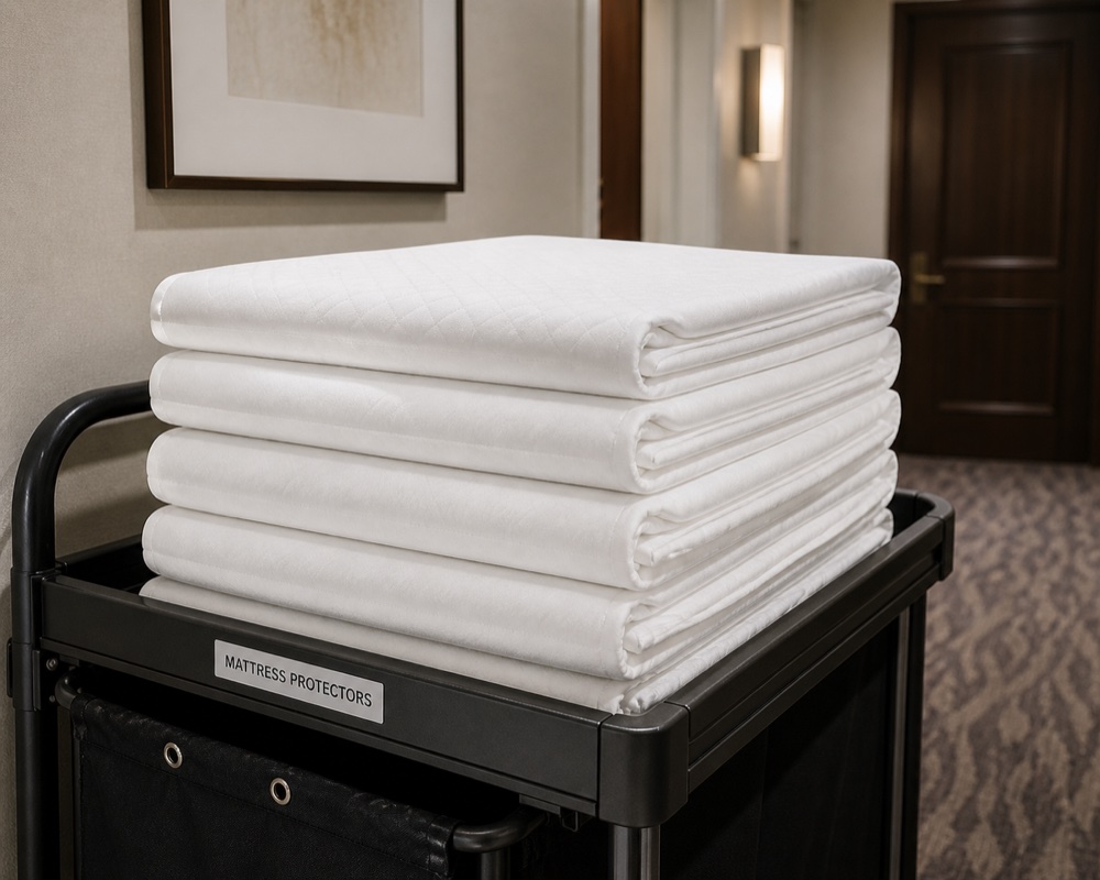 White mattress protector