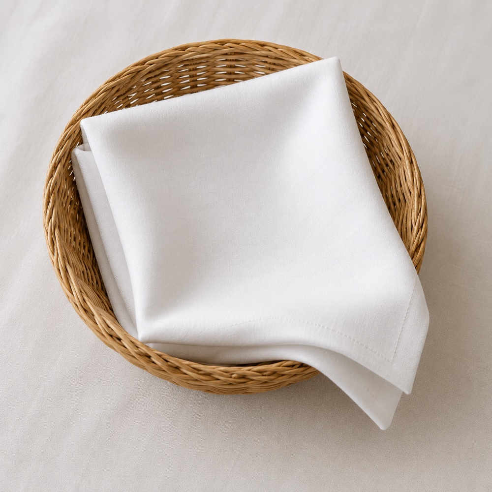 White cotton bread basket liner