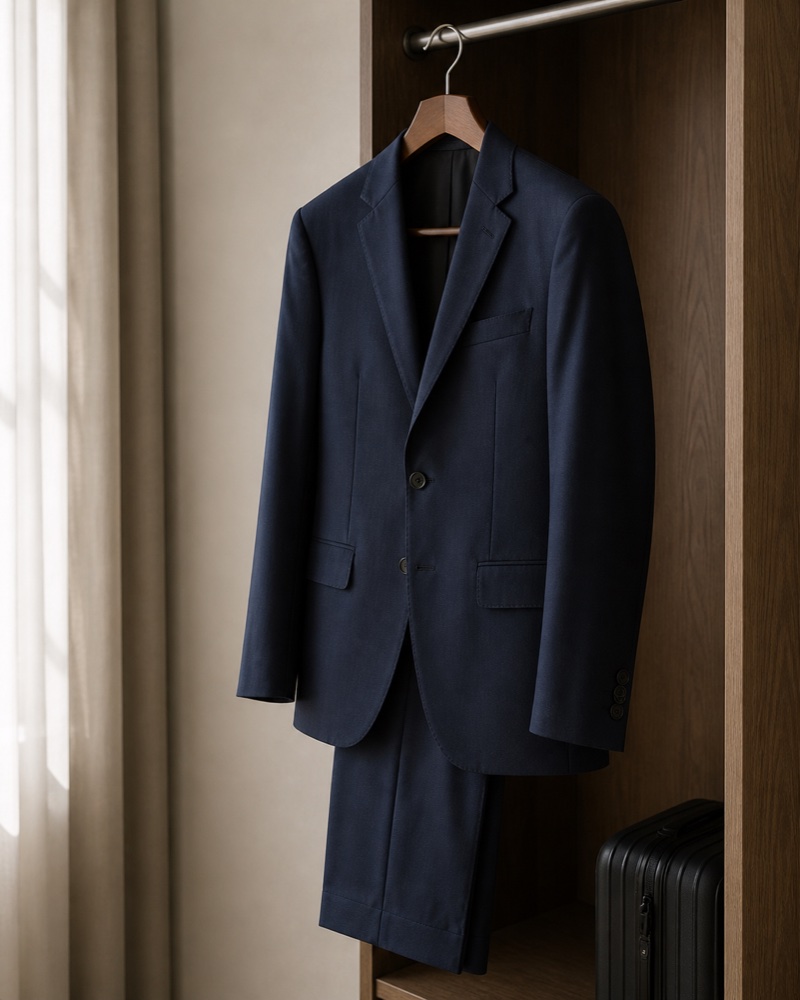 Front-of-house tailored coat-and-pant suit